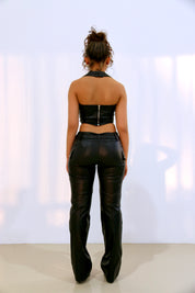 BLACK RIRI PU PANTS