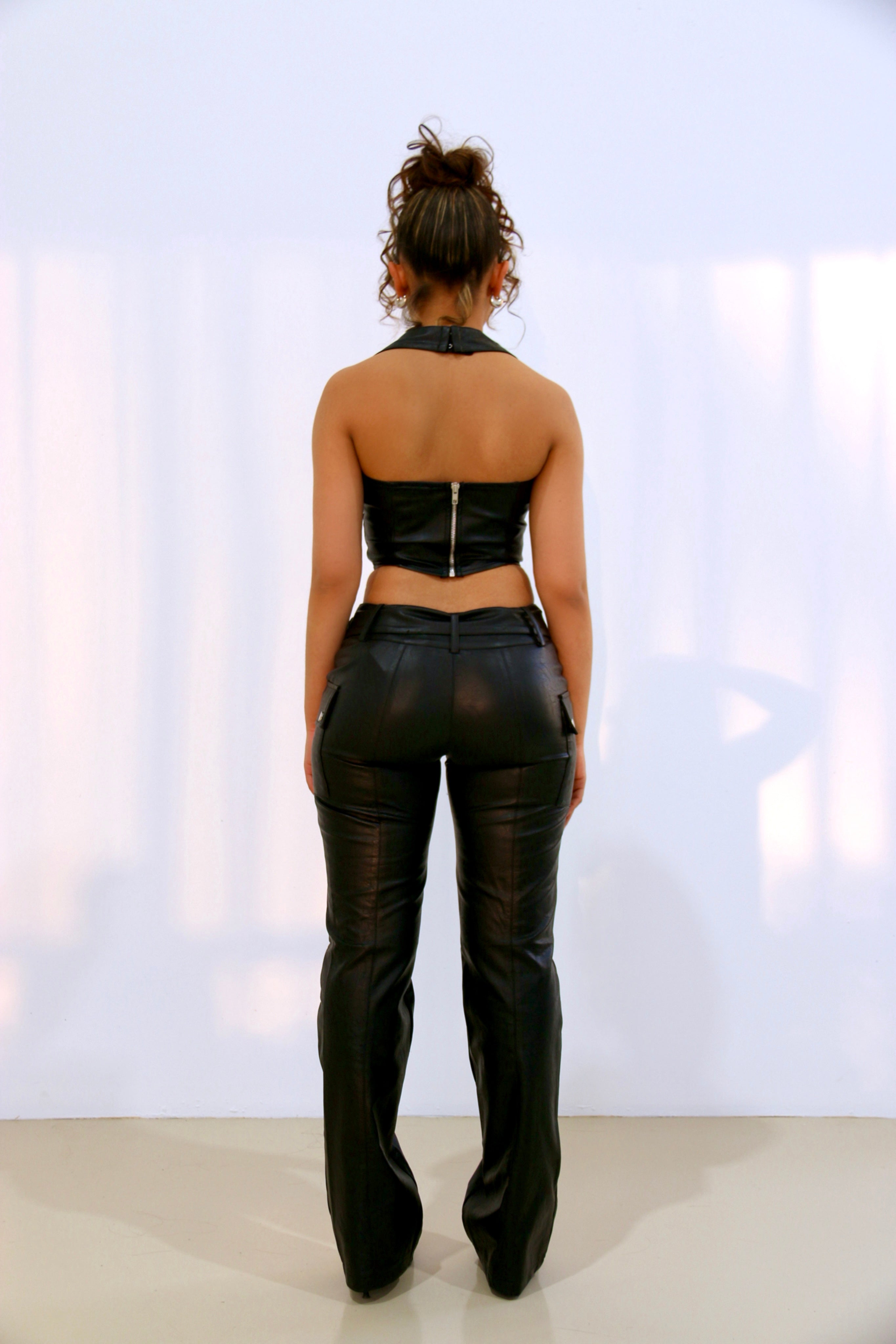 BLACK RIRI PU PANTS